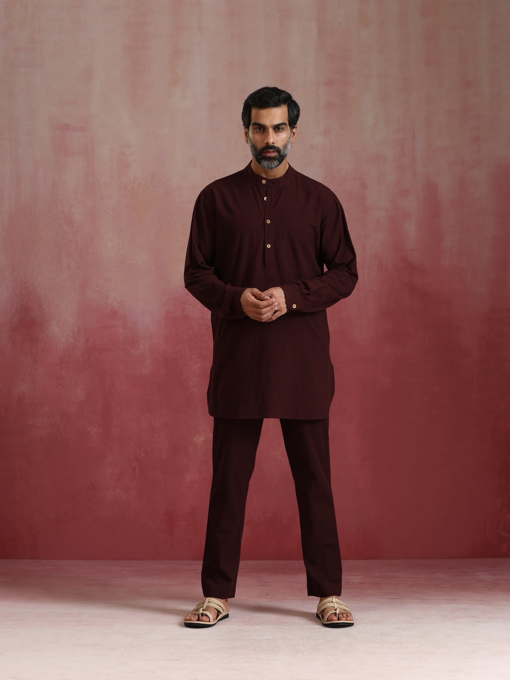 trueBrowns Men's Cola Cotton Mandarin Collar Kurta Co-ord set