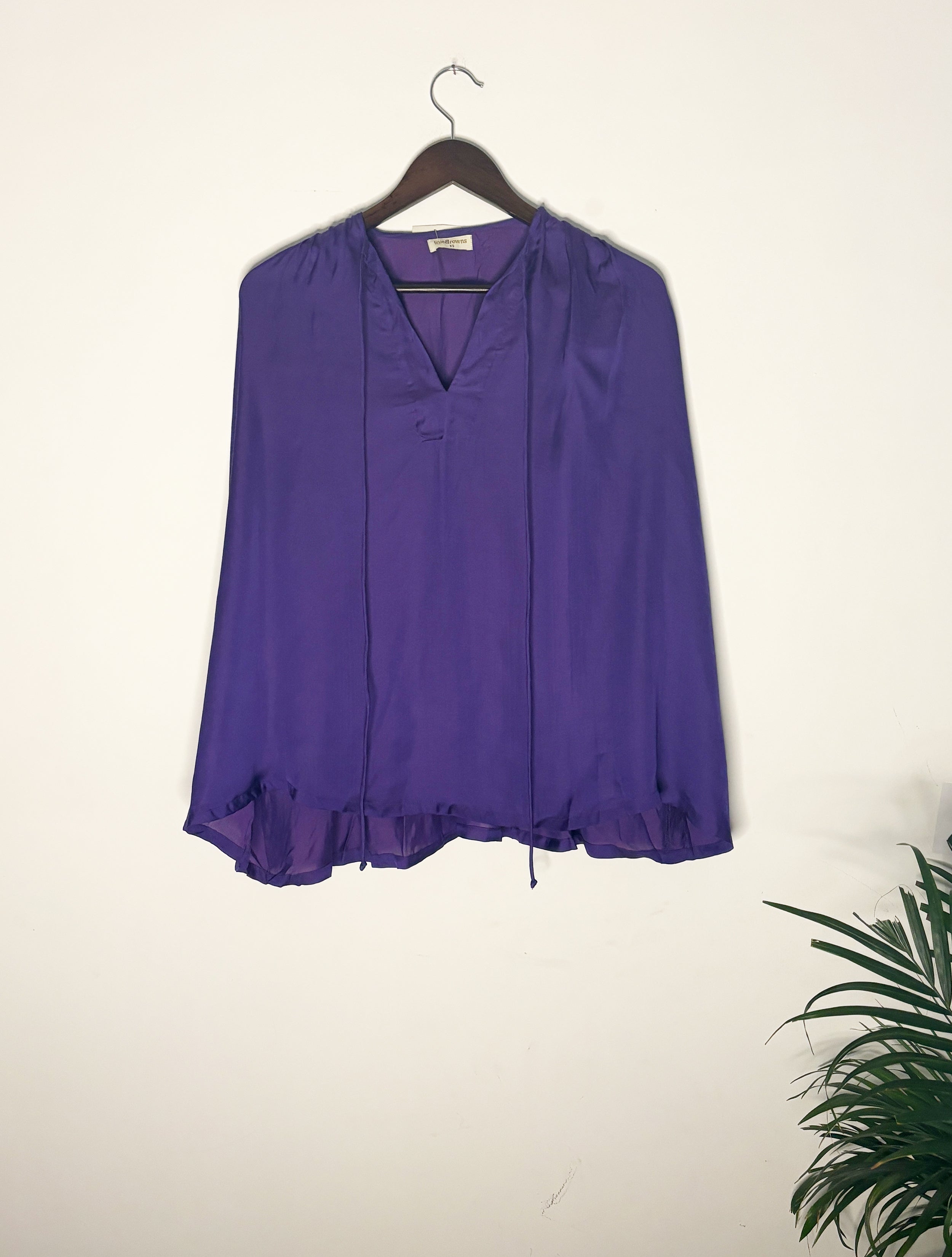 trueBrowns Blue Silk Top