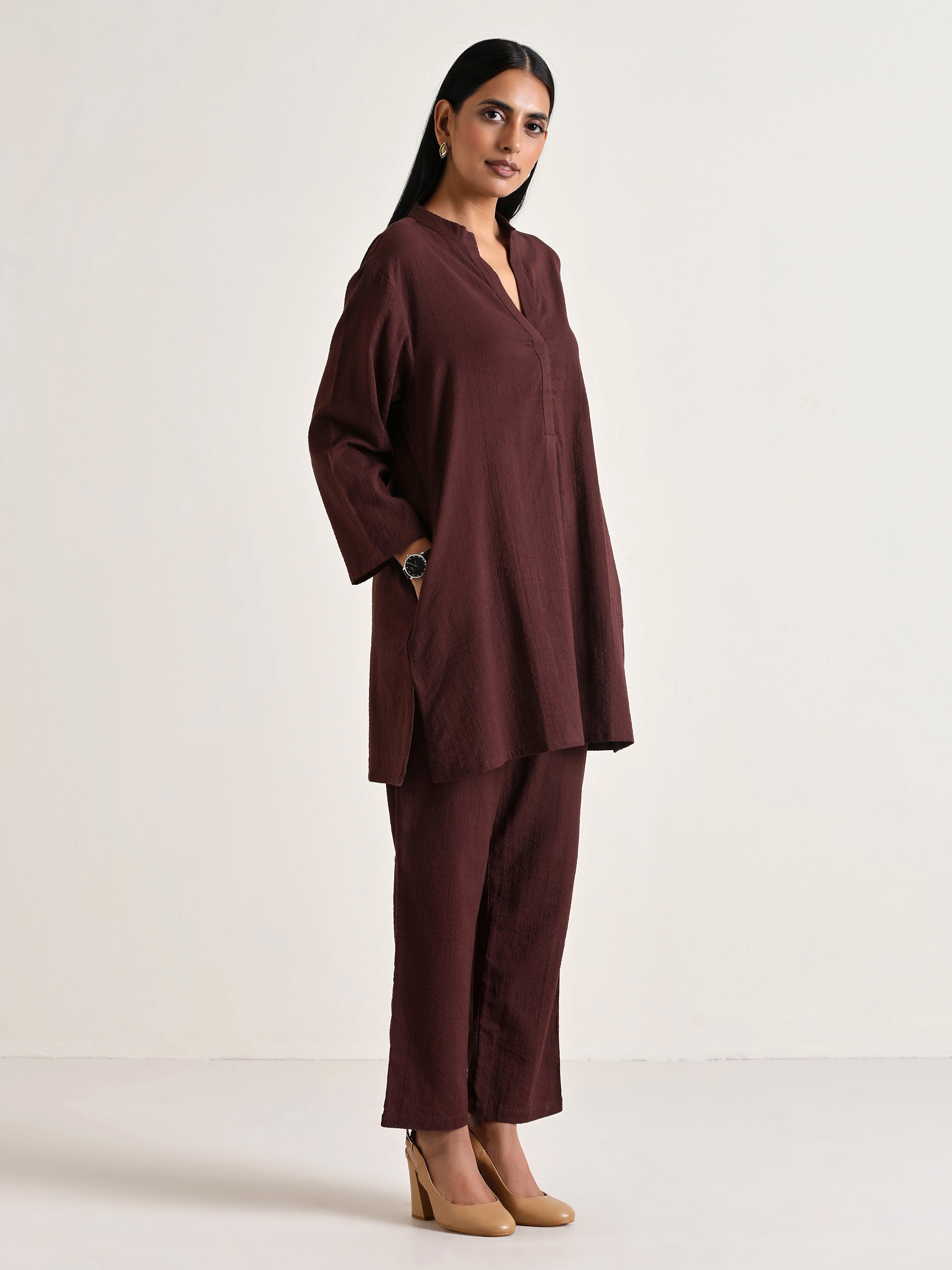 trueBrowns Cola Brown Relaxed Fit Co-Ord Set