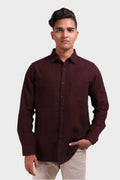 Xkind Dark Maroon Textured Shacket