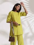 trueBrowns Lime Slub Co-ord Set