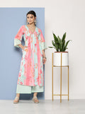 Ahalyaa Women Floral Printed Pleated Gotta Patti Kurta With Palazzos