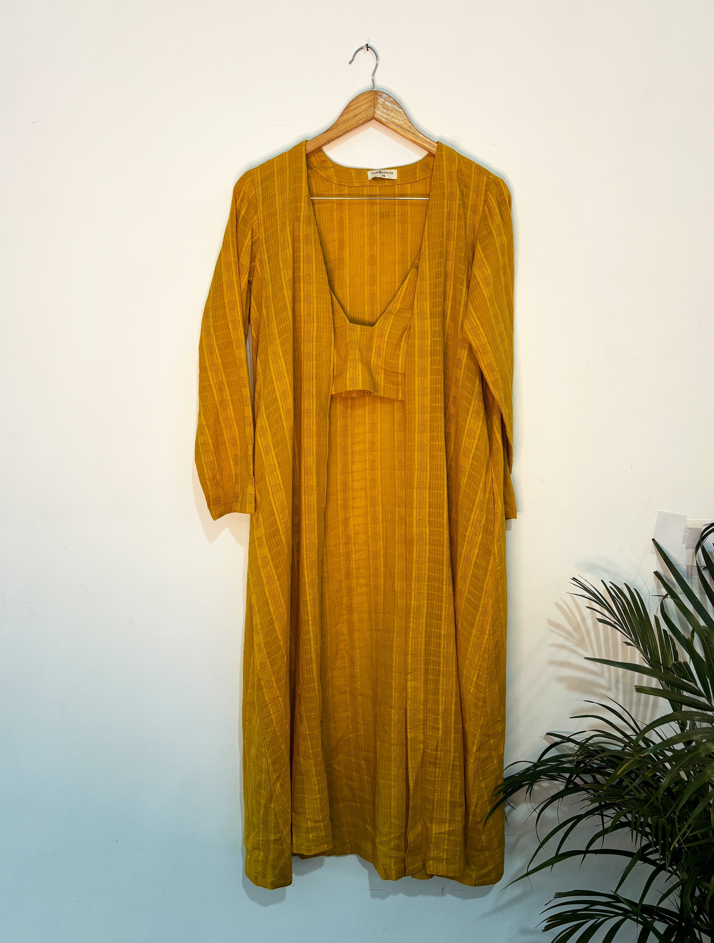 trueBrowns Mustard Jacket Top Pant Set