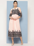 Ahalyaa Ethnic Motifs Printed Midi Empire Dress