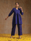 trueBrowns Spectrum Blue Gold Cotton Overlap Co-Ord Set