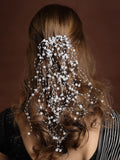 Panash Women White Pearls Embellished Tiara