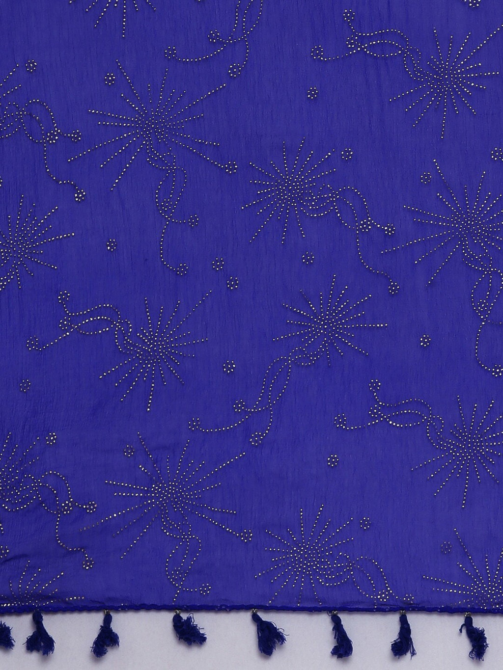 Souchii Blue Foil Printed Handcrafted Dupatta