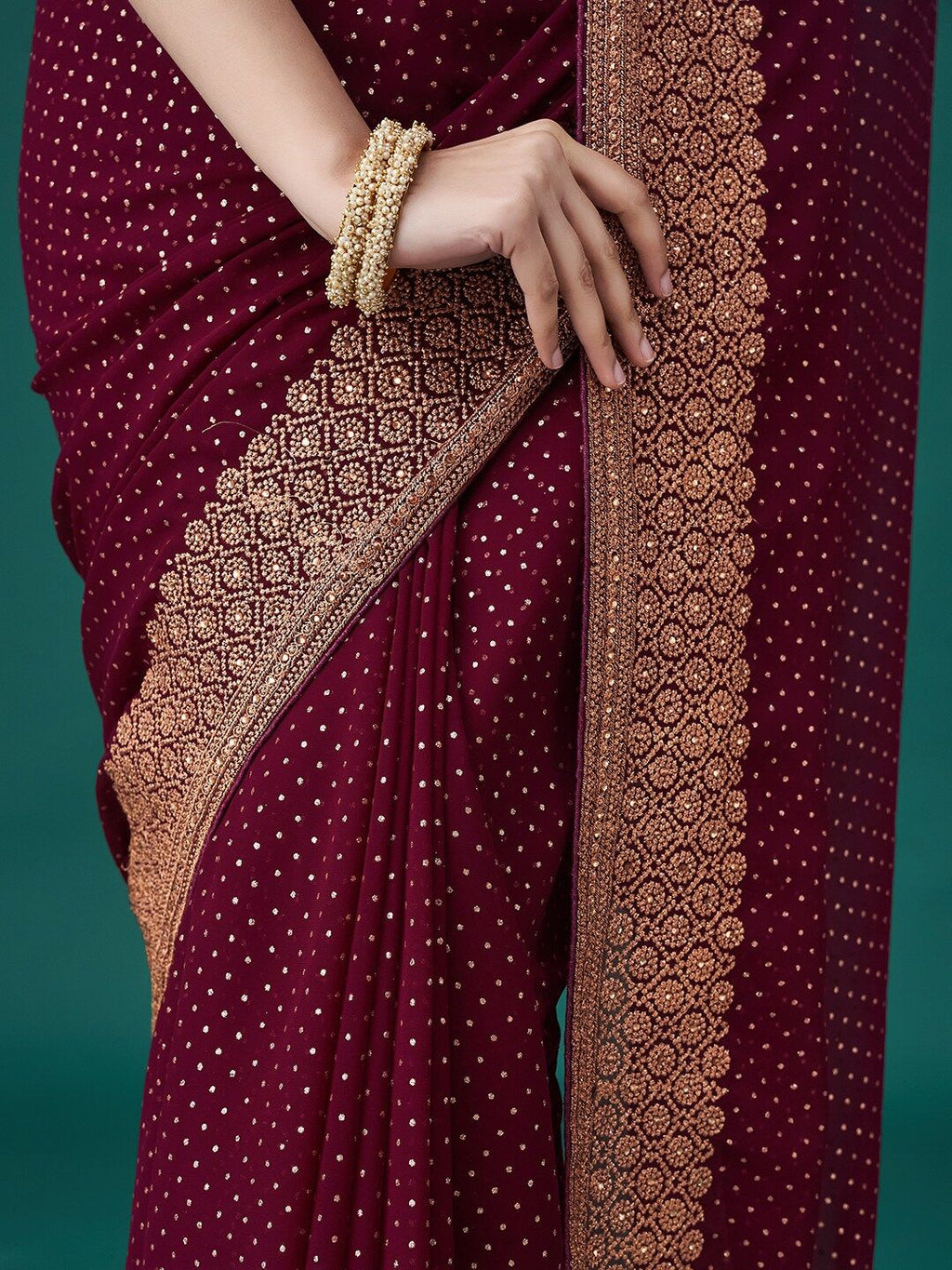 kasee Embroidered Polka Dots Sarees