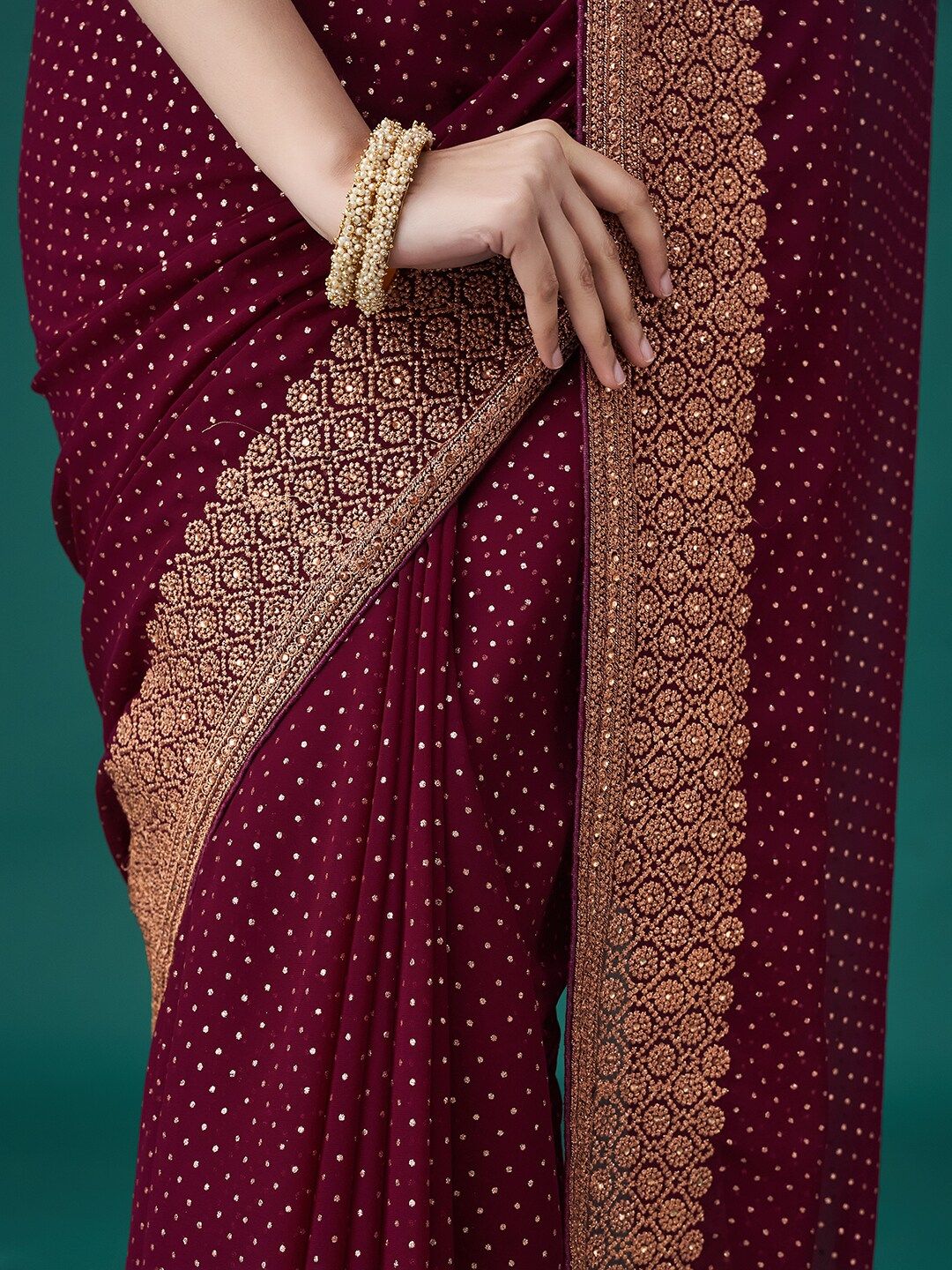 kasee Embroidered Polka Dots Sarees