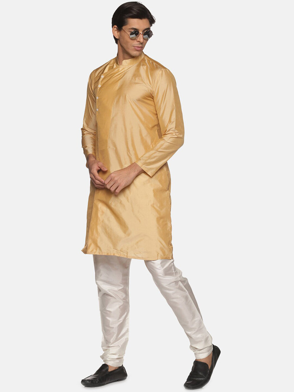 Sethukrishna Men Beige Kurta with Pyjamas