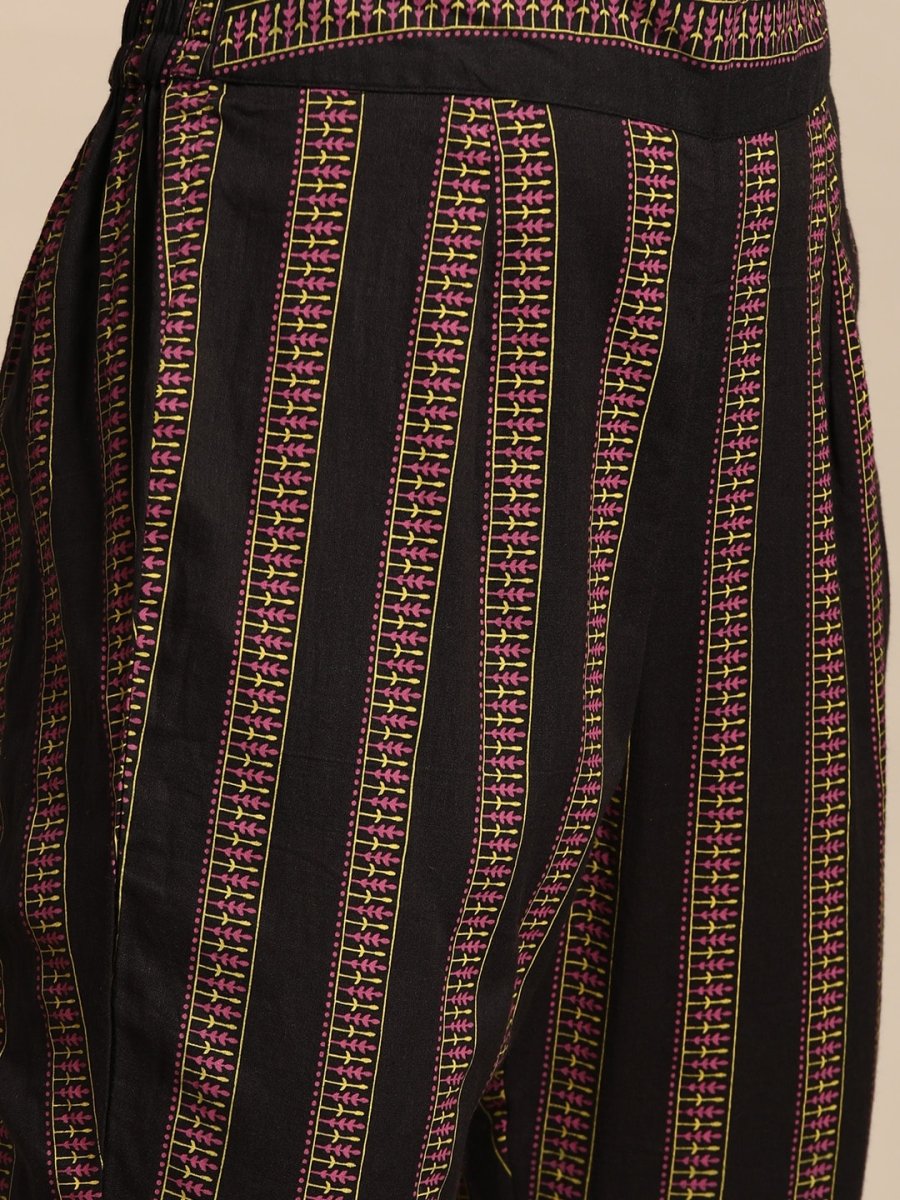 All About You Women Ethnic Motifs Printed Pure Cotton Kurta with Trousers