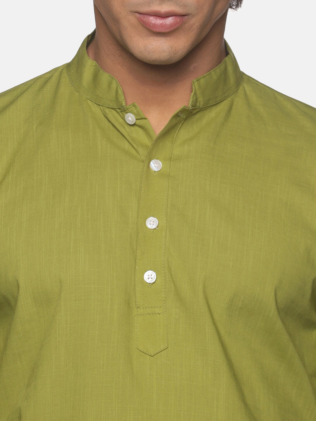 Sethukrishna Men Green Pure Cotton Kurta with Pyjamas