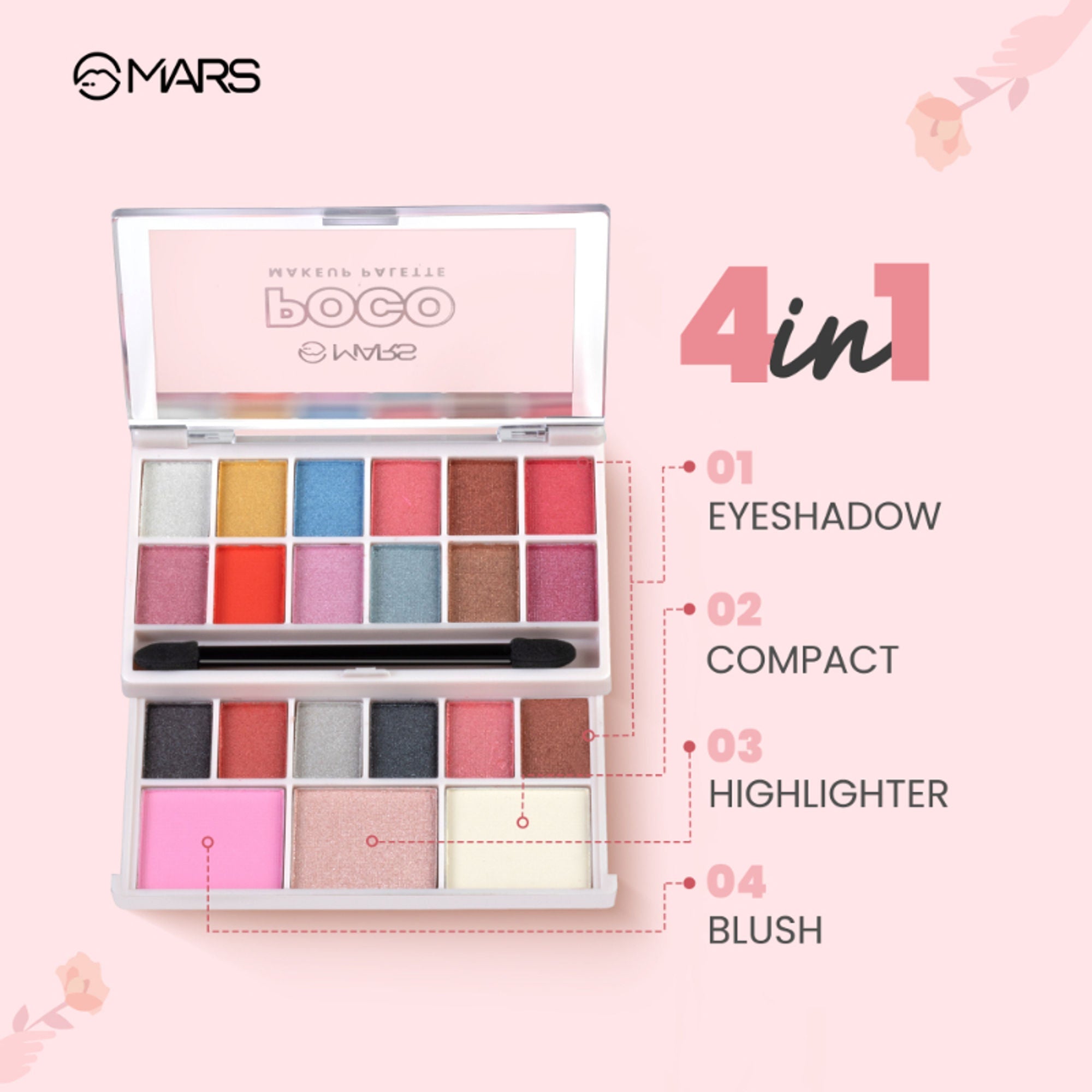 MARS Cosmetics Poco Face Makeup And Eyeshadow Palette - 01