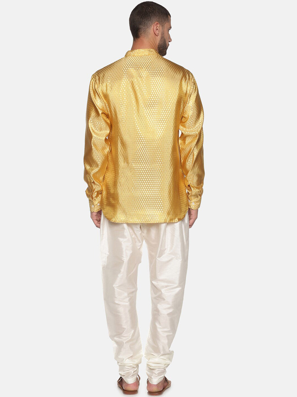 Sethukrishna Gold-Toned Mens Kurta with Pyjamas