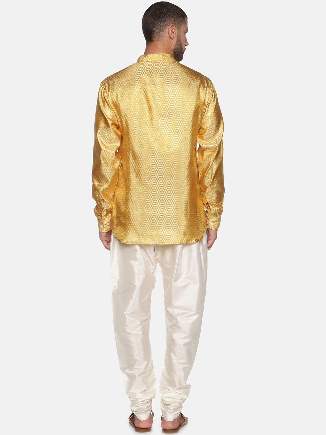 Sethukrishna Gold-Toned Mens Kurta with Pyjamas