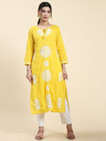HOUSE OF KARI Embroidered Chikankari Pure Cotton Chikankari Kurta