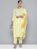 HERE&NOW Women Embroidered Kurta with Trousers & Dupatta