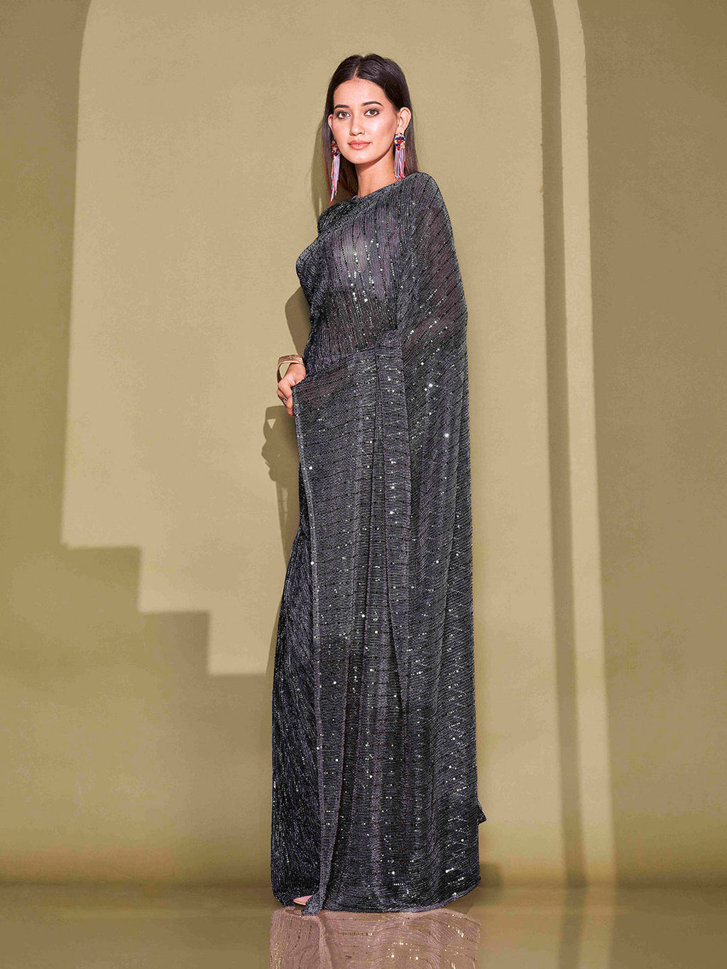 Tikhi Imli Sequinned Embellished Saree