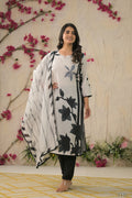 Ethnic Festive Wear Muslin Off White Stitched Suit With Dupatta - Tanisha