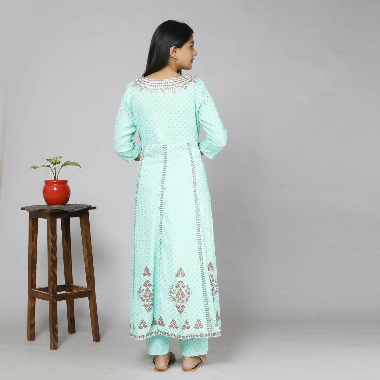 Alvano Women's Stylish Rayon Anarkali Kurta with Pant and Dupatta set Casual wear, Partywear, Wedding