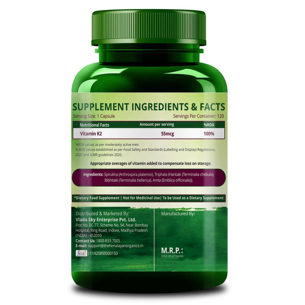 Himalayan Organics Plant Based Vitamin K2 Capsules