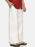 Sethukrishna White Solid Readymade Dhoti For Men