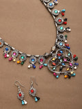 Cardinal Multi-Colored Heart Oxidised Long Jewellery Set
