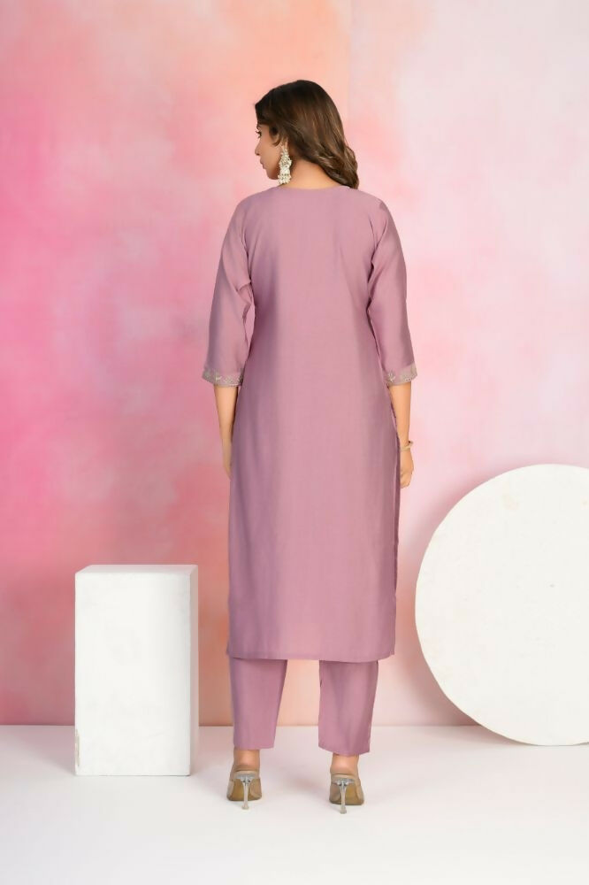 Ethnic Festive Wear Chanderi Onion Stitched Suit With Dupatta - Tanisha