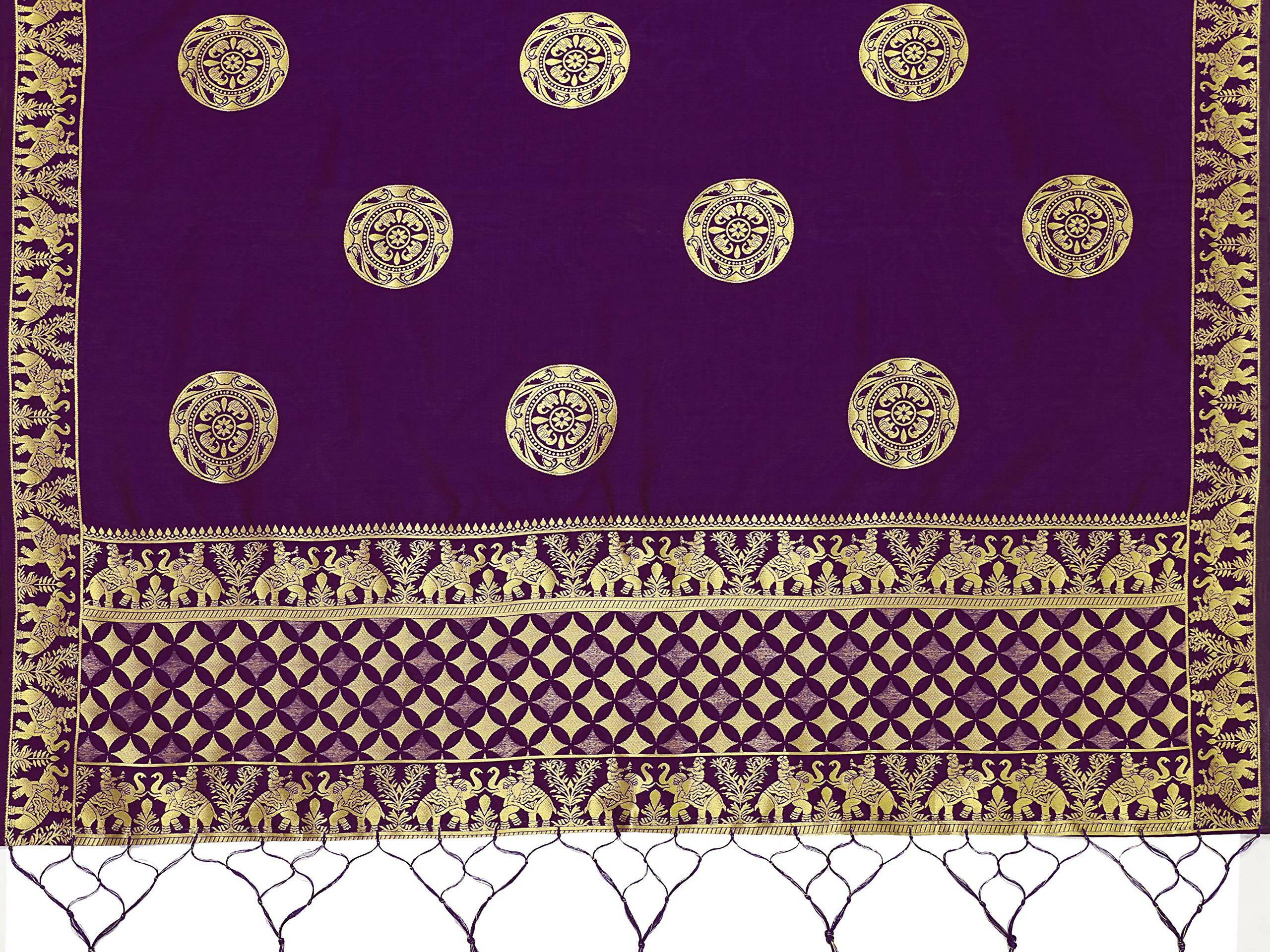 Mimosa Women's Animal Print Art Silk Purple Dupatta