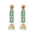 Nuyug 22K Gold Plated Green Fern Earrings