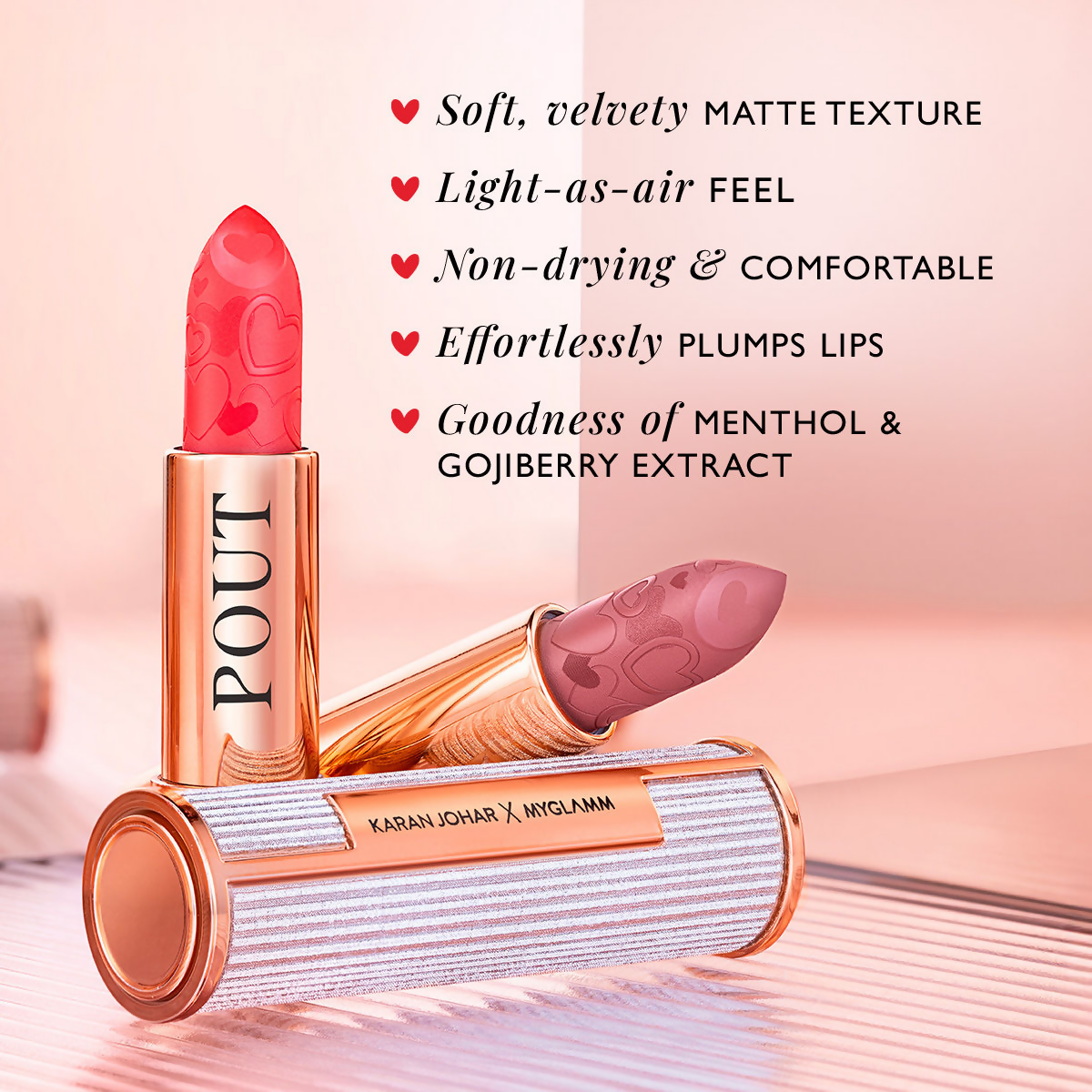 MyGlamm Pout By Karan Johar Intense Matte Plumping Lipstick - Dramatic Pout