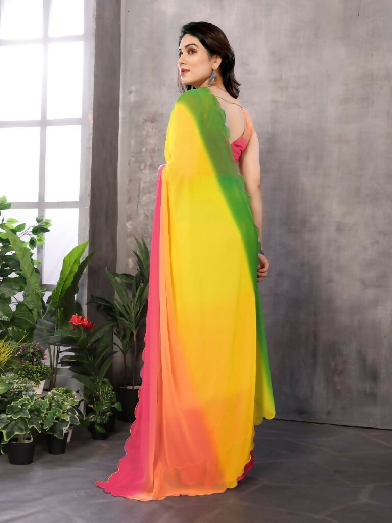 Aafreen Partywear Designer Multi Georgette Fancy Saree