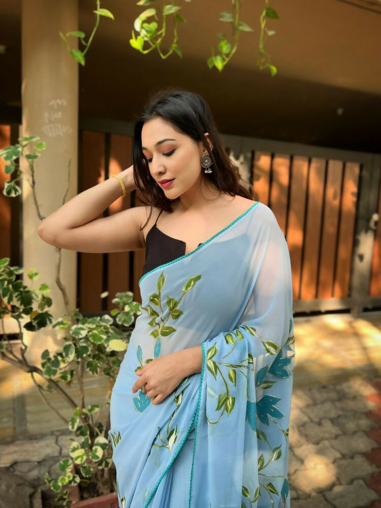 Vamsee Aditi Grey Georgette Saree