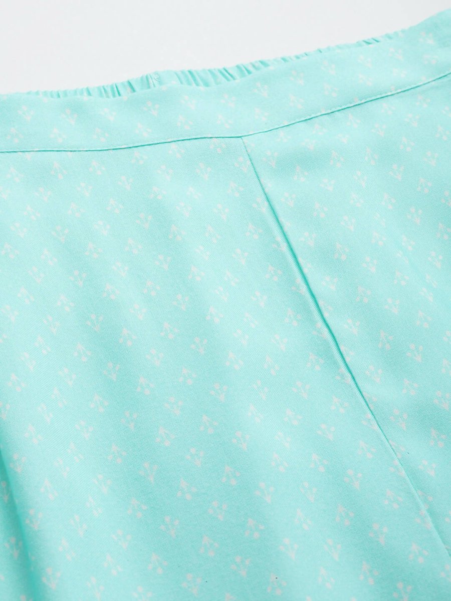 Ahalyaa Women's Traditional Wear Co-ords - Firozi