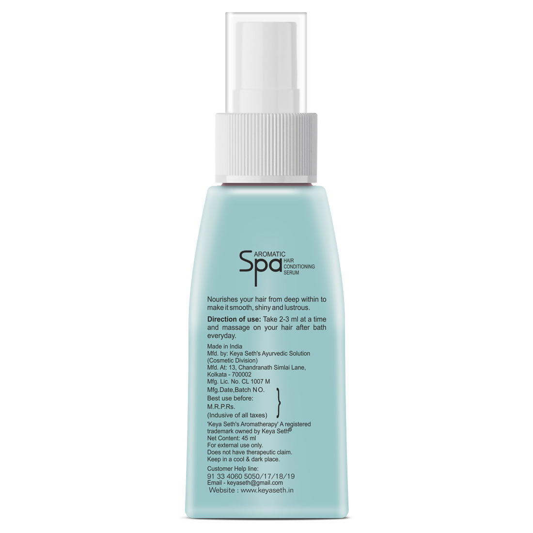 Keya Seth Aromatherapy Aromatic Spa Hair Conditions Serum SPF 15-For Dry- Rough Hair