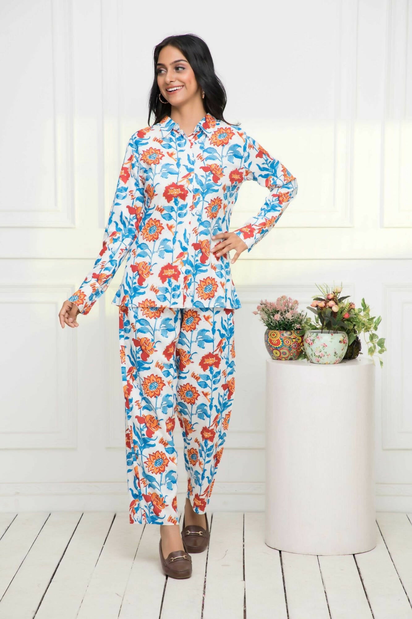 Myshka Women Multi Printed Romantic Florals Co-Ords