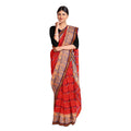 Exclusive Collection 100% Pure Cotton Red Tant Saree With Hand Weaving Work