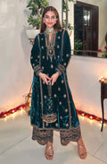 Lorenvalley Fashion Women Rama Velvet Embroidered Salwar Suit Material