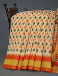 Shades of Cream And Orange Colour Blouse Patola Print Semi Chanderi Saree By Gayathri Reddy Designer Studio