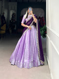Lorenvalley Lavender Jacquard Silk weaving work Lehenga Choli with Dupatta