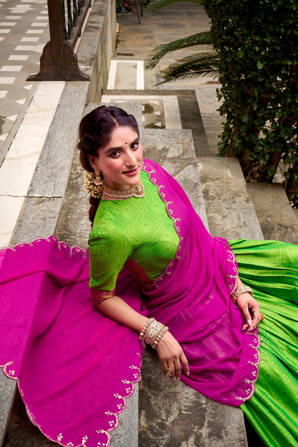 Lorenvalley Fashion Parrot Green Poly Cotton Zari Weaving Work Lehenga Choli with Dupatta