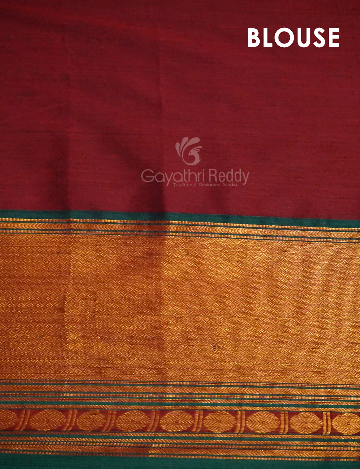 Kalanetha Maroon Colour Zari Kanchi Style Pure Narayanpet Cotton Saree By Gayathri Reddy Designer Studio