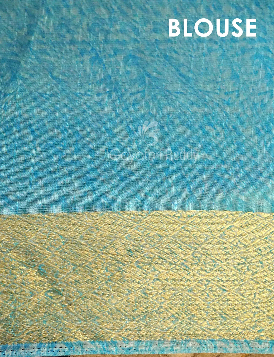 Pastel Blue Colour Floral All Over Print Semi Chanderi Saree By Gayathri Reddy Designer Studio