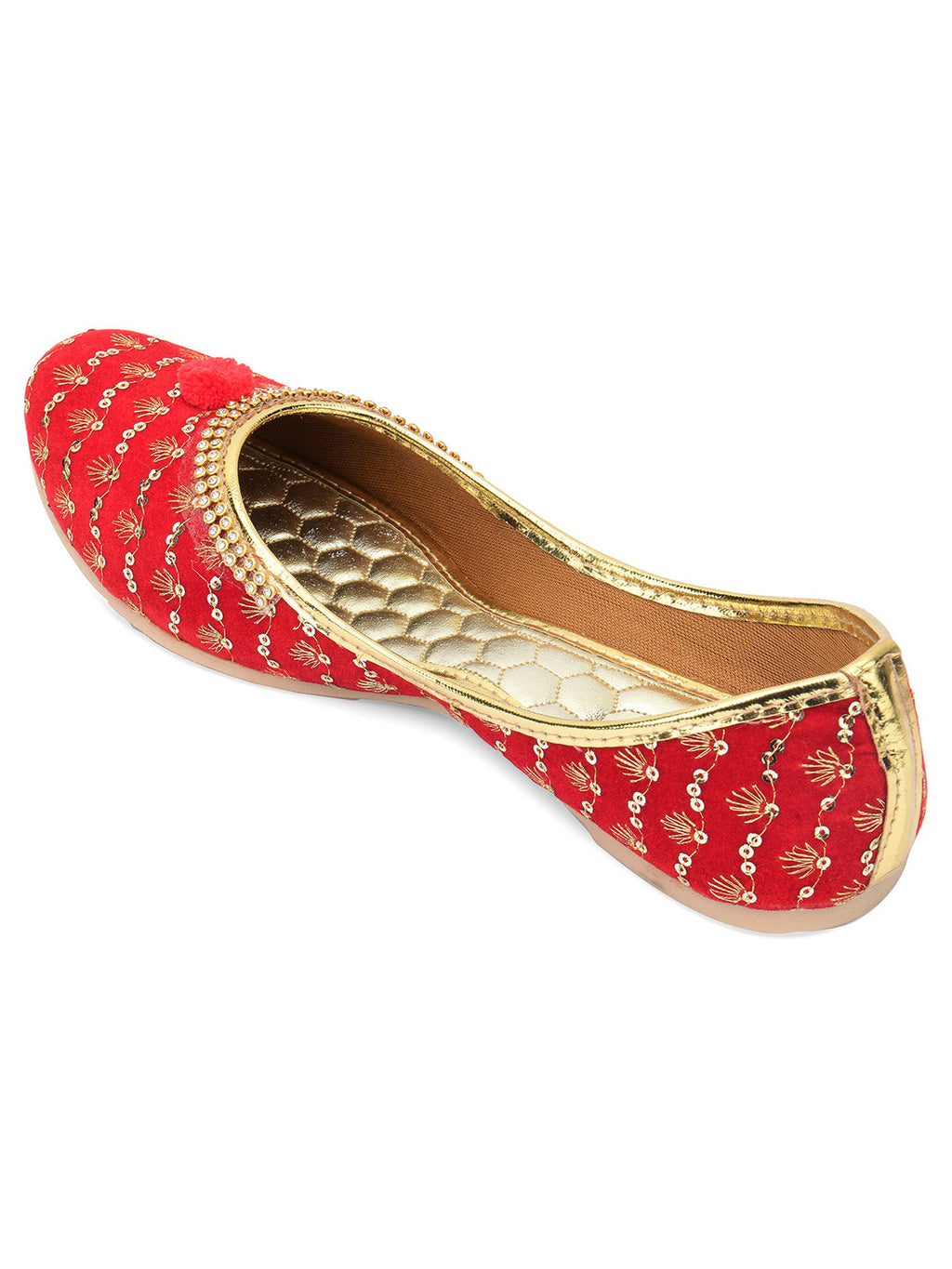 Desi Colour Women Indian Ethnic Footwear-Red Star