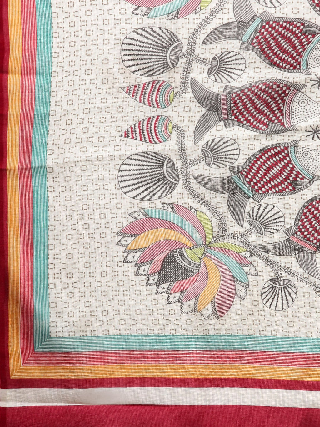 Saree Mall Mustard Yellow Printed Bhagalpuri Saree