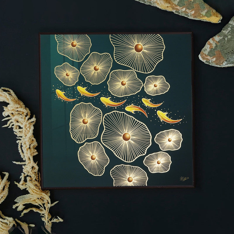 Tehzeeb Creations Golden Embossed Wall Painting
