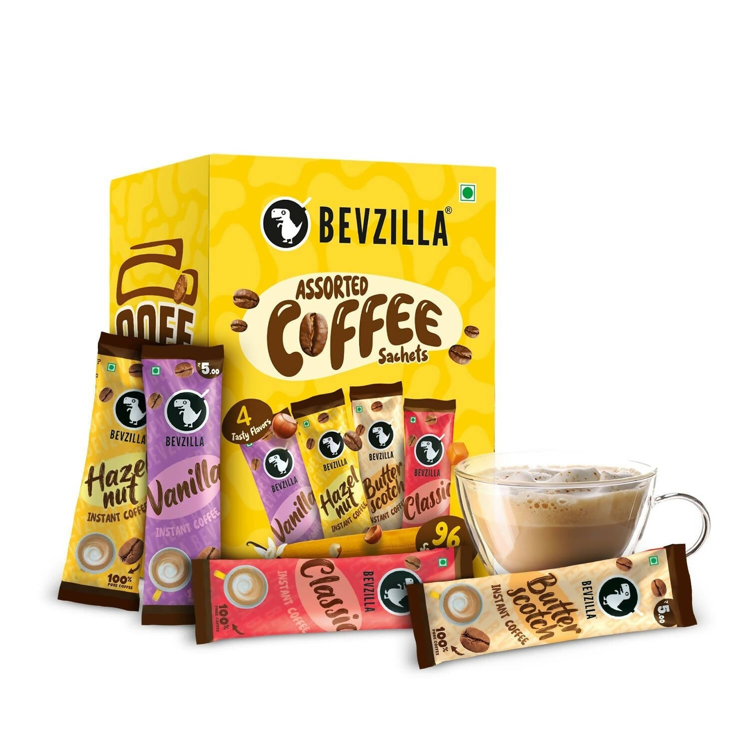 Bevzilla Instant Coffee Powder Sachets 100 % Arabica Coffee