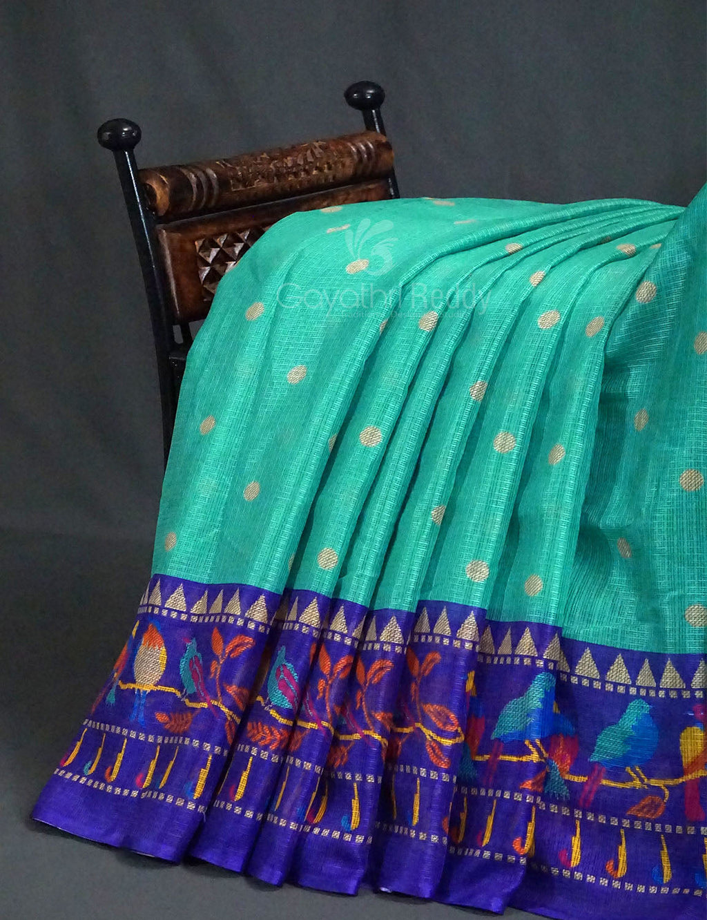 Sea Green Colour With All Over Buttes Semi Silk Kota Saree By Gayathri Reddy Designer Studio