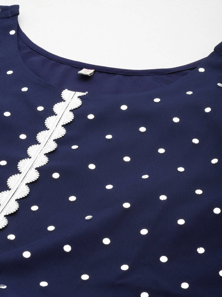 Ahalyaa Women's Traditional wear Ethnic Dress - Navy Blue