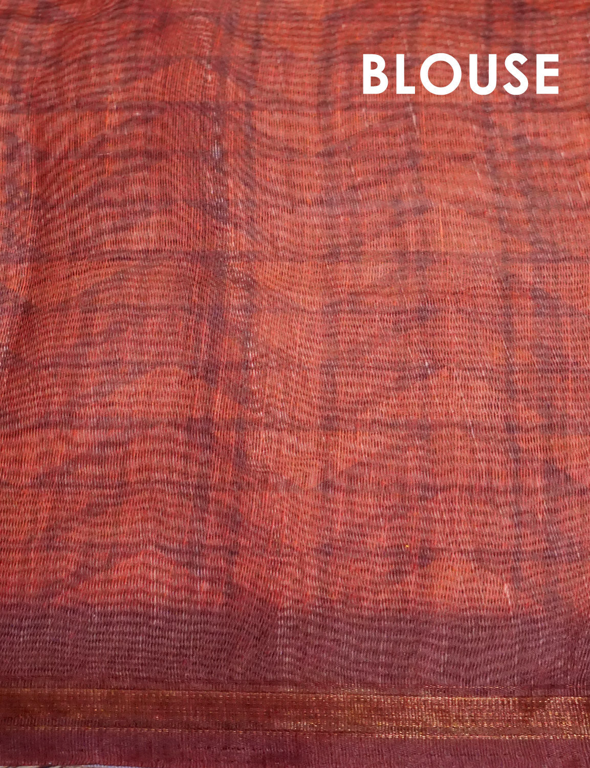 Dark Rust Colour With Leheriya Design All Over Semi Chanderi Saree By Gayathri Reddy Designer Studio